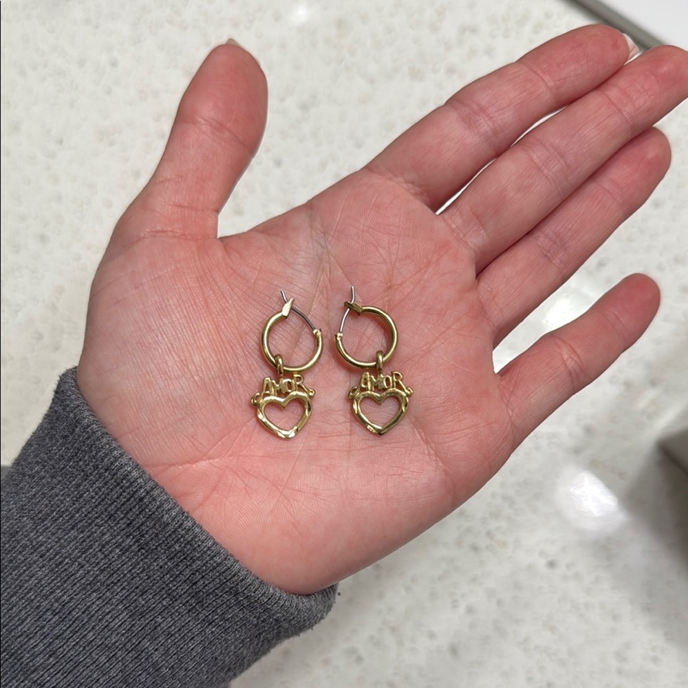 Gold Heart Hoop Earrings